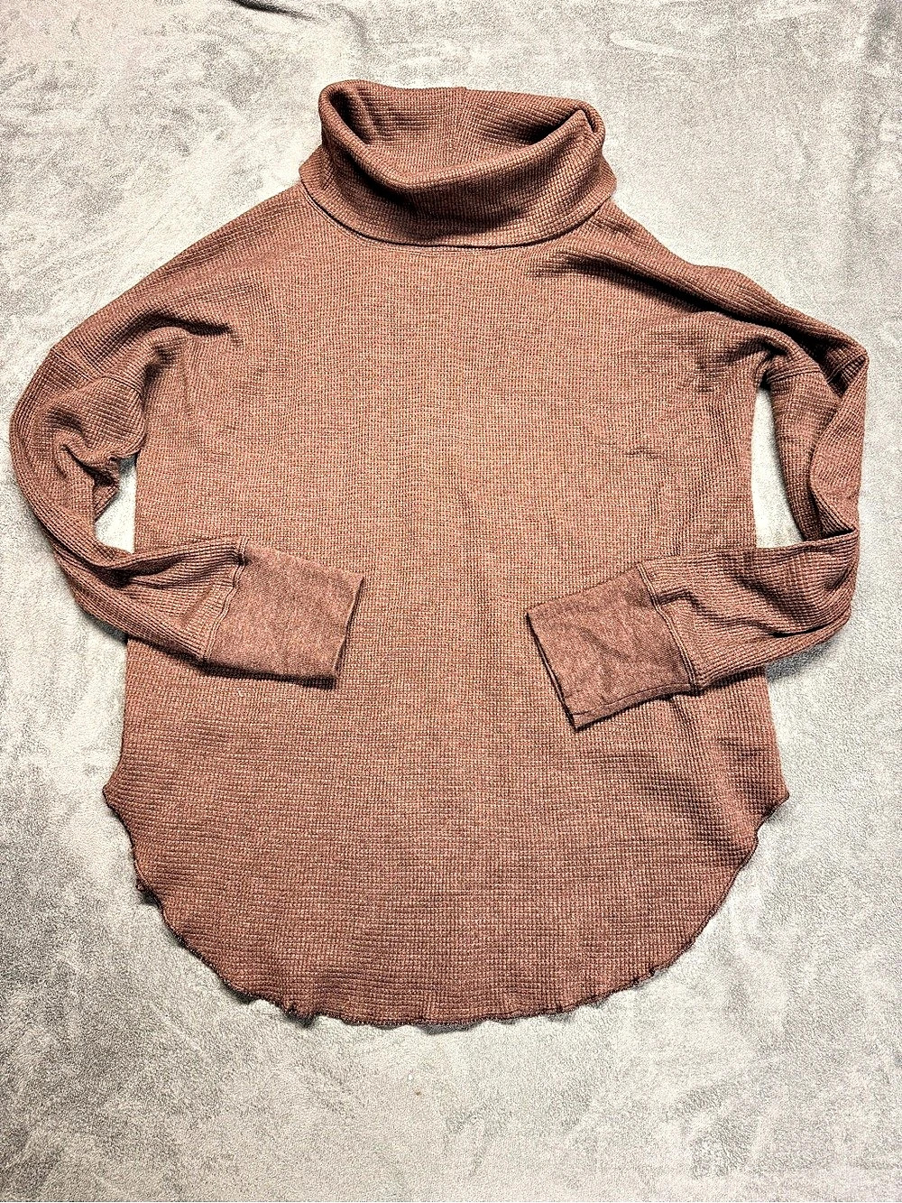 Babaton Thermal Sweater Brown Cowl Neck Medium